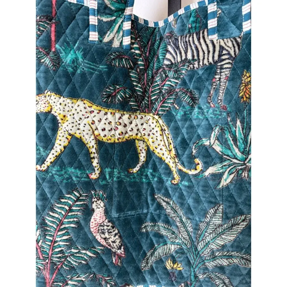 Quilted Jungle Tote Bag